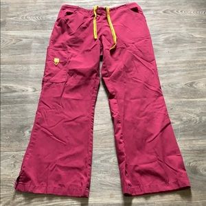 Light burgundy scrub pants